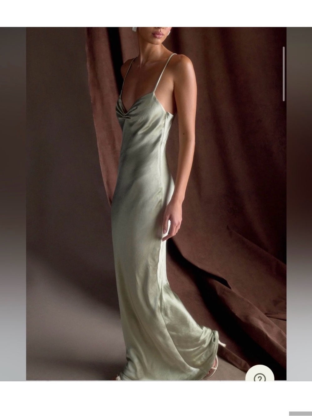 Silk Slip Maxi Dress in Sage Green